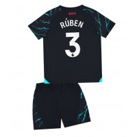 Camiseta Manchester City Ruben Dias #3 Tercera Equipación para niños 2023-24 manga corta (+ pantalones cortos)